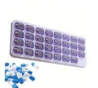 Pilulier mensuel, système de stockage de médicaments de 31 jours, organiseur de pilules pour un usage quotidien, taille compacte et portable, accès facile à vos médicaments, solution de routine de