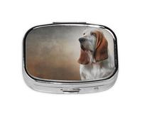 Pilulier Meta à 2 compartiments pour chien Basset Hound, organiseur portable, rectangulaire, 1316 compartiments