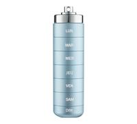 Pilulier Métal Nomade Plic Compact Résistant Transport Médicaments Bleu