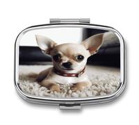 Pilulier mignon Chihuahua - 2 compartiments - Petit pilulier - Petit pilulier mignon