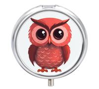 Pilulier mignon en forme de chouette rouge - Pilulier hebdomadaire - Petit pilulier pour sac à main