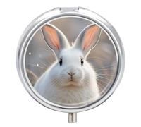 Pilulier mignon en forme de lapin à 3 compartiments pour sac à main, pilulier de voyage, pilulier portable en métal, organisateur de médicaments pour vitamines et huiles de poisson