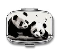 Pilulier mignon en forme de pandas - Organiseur de pilulier quotidien - Petit pilulier pour sac à main
