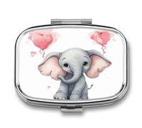 Pilulier mignon en forme d'éléphant de dessin animé, petit pilulier pour sac à main