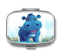 Pilulier mignon hippopotame - Organiseur de pilules - Petit pilulier quotidien pour sac à main