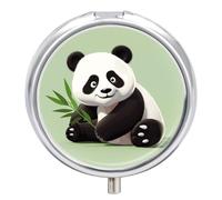 Pilulier mignon panda rond en métal avec 3 compartiments portable Mini médicaments comprimés organisateur de vitamines