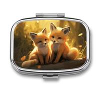 Pilulier mignon renard - Organiseur de pilules pour médicaments - Pilulier quotidien - Petit pilulier pour sac à main