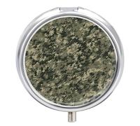 Pilulier militaire camouflage à 3 compartiments avec miroir, pilulier portable pour poche ou sac à main, pilulier rond contenant des cadeaux de voyage