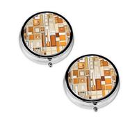 Pilulier moderne du milieu du siècle à 3 compartiments, portable pour poche ou sac à main, pilulier décoratif en métal pour médicaments et vitamines, cadeau unique