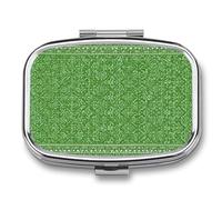 Pilulier moderne vert du milieu du siècle à 2 compartiments portable pour médicaments de voyage pour sac à main