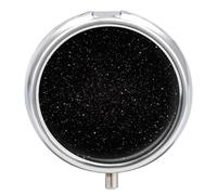 Pilulier noir à paillettes à 3 compartiments, organiseur de médicaments de voyage, organisateur de vitamines portable 3 x par jour avec miroir, petite boîte à pilules pour sac à main et poche, joli
