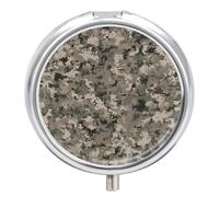 Pilulier numérique camouflage militaire à 3 compartiments - Petit pilulier rond - Boîte de voyage portable et conteneurs de vitamines pour supplément d'huile de poisson