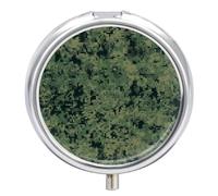 Pilulier numérique camouflage vert militaire à 3 compartiments - Pilulier de voyage portable avec miroir rond - Cadeau unique