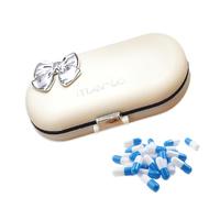 Pilulier - Organiseur de voyage, support de poche | Jolie boîte portable, 4 à 6 compartiments, porte-médicaments, petit séparateur de tablette, étui de complément, support d'huile de foie de morue