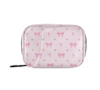Pilulier organiseur pour sac à main, aquarelle, nœud en croix rose