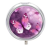 Pilulier papillon à 3 compartiments étanche pour poche ou sac à main - Mini pilulier portable pour médicaments et vitamines