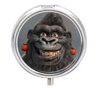 Pilulier photo Smiling Gorilla étanche portable en métal résistant à l'humidité avec 3 compartiments
