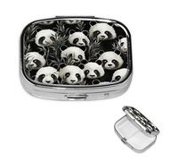 Pilulier Pilulier 2 Compartiments Petit Organisateur Pilulier pour Portefeuille et Poche Pilulier Voyage Pilulier Panda Graphique Noir et Blanc Mignonne Médicament Organisateur Pilulier Pilulier To
