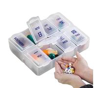 Pilulier - Pilulier de voyage, support de tablette, conteneur compact à 8 compartiments pour randonnée, croisière, vacances, université, dortoir, soins infirmiers, trajets à la maison