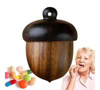 Pilulier - Pilulier portable en bois en forme de noix de pin, cadeau fantaisie parfait, conteneurs de taille de voyage, organisateur de pilules médicinales, accessoire de bijoux, past