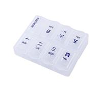 Pilulier - Planificateur de sept médicaments, distributeur de poche sur le couvercle, organiseur compact de routine de santé | Solution de tri de supplément personnel pour les personnes âgées, les