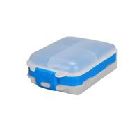 Pilulier pliable 3 couches, pilulier hebdomadaire 7 jours, boîte de rangement de médicaments, portable, essentiel de voyage à la maison, pour sortir, plastique 10 x 6,5 x 3,5 cm (Bleue)