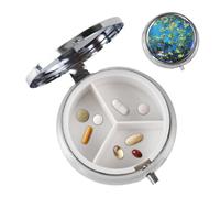 Pilulier portable, 3 compartiments, petit pilulier compact, rangement de médicaments, récipient de supplément pour sac à main de poche