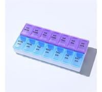Pilulier portable à 14 compartiments, 3 piluliers portables pour 2 semaines, boîte à vitamines matin, après-midi, format voyage, étanche (petit, 1 pièce)