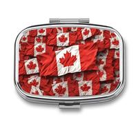 Pilulier portable à 2 compartiments avec miroir pour sac à main de poche, voyage, mini organiseur de médicaments en métal pour vitamines, huile de poisson