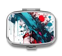Pilulier portable à 2 compartiments avec miroir pour sac à main, voyage, mini organiseur de médicaments en métal pour vitamines, huile de poisson