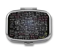 Pilulier portable à 2 compartiments - Formule mathématique - Pilulier de voyage pour poche - Médecine quotidienne - Boîte à vitamines - Boîte à huile de poisson