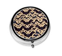 Pilulier portable à 3 compartiments Motif chauve-souris - Joli pilulier de voyage quotidien - Petit organisateur de médicaments de voyage pour sac à main et poche