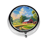 Pilulier portable à 3 compartiments, peut être mis dans un portefeuille, une poche, léger et pratique, mini boîte à pilules ronde