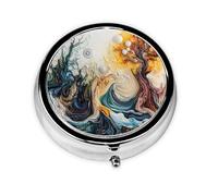 Pilulier portable à 3 compartiments, peut être mis dans un portefeuille, une poche, léger et pratique, mini boîte à pilules ronde