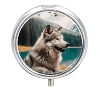 Pilulier portable amusant en forme de loup - Petit pilulier quotidien - Pilulier de poche