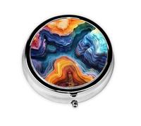 Pilulier portable aux couleurs fluides, 3 compartiments, peut être mis dans un portefeuille, une poche, léger et pratique, mini boîte à pilules ronde