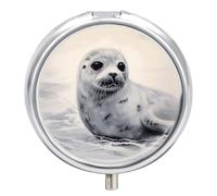 Pilulier portable avec 3 compartiments et petit miroir pour poche ou sac à main - Organisateur de médicaments décoratif pour vitamines