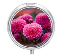 Pilulier portable avec de belles fleurs - Pilulier de voyage pour poche ou sac à main - Pilulier de médicaments avec miroir - 3 compartiments - Organiseur quotidien pour médicaments