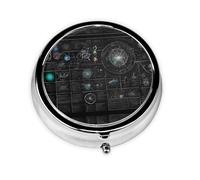 Pilulier portable avec illustration abstraite, science, chimie, impression 3D, personnalisable, mini pilulier compact et pratique pour ranger et organiser les pilules