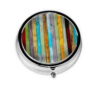 Pilulier portable avec impression colorée en bois avec mini pilulier compact et pratique pour ranger et organiser les pilules