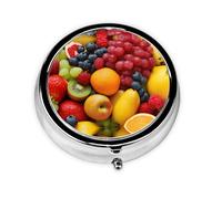 Pilulier portable avec impression de fruits et légumes frais, mini pilulier compact et pratique pour ranger et organiser les pilules