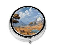 Pilulier portable avec impression paysage du monde - Mini pilulier compact et pratique pour ranger et organiser les pilules