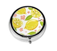 Pilulier portable avec imprimé fruits et citron, mini pilulier compact et pratique pour ranger et organiser les pilules