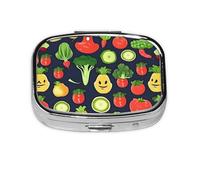 Pilulier portable avec imprimé fruits et légumes de dessin animé pour sac à main, poche, cadeaux de voyage