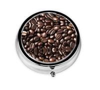 Pilulier portable avec imprimé grains de café torréfié amusant avec mini pilulier compact et pratique pour ranger et organiser les pilules