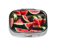 Pilulier portable avec imprimé pastèque fruits frais pour sac à main, poche, cadeaux de voyage