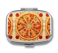 Pilulier portable avec imprimé pizza, petite boîte à pilules portable pour contenir des vitamines, des médicaments, de l'huile de poisson et des compléments alimentaires