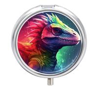 Pilulier portable coloré en forme de dinosaure - Petit pilulier quotidien - Organiseur de poche