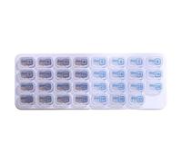 Pilulier portable de 30 jours avec rappel de médicaments, conception de grande capacité, 28 x 10 x 2 cm, pilulier mensuel, rangement portable pour médicaments, pour voyage, salle de sport, bureau ou