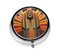 Pilulier portable décoratif à 3 compartiments, peut être mis dans un portefeuille, une poche, léger et pratique, mini boîte à pilules ronde